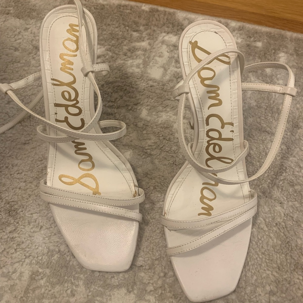 Sam edelman lace up white heels with closure (no ties)